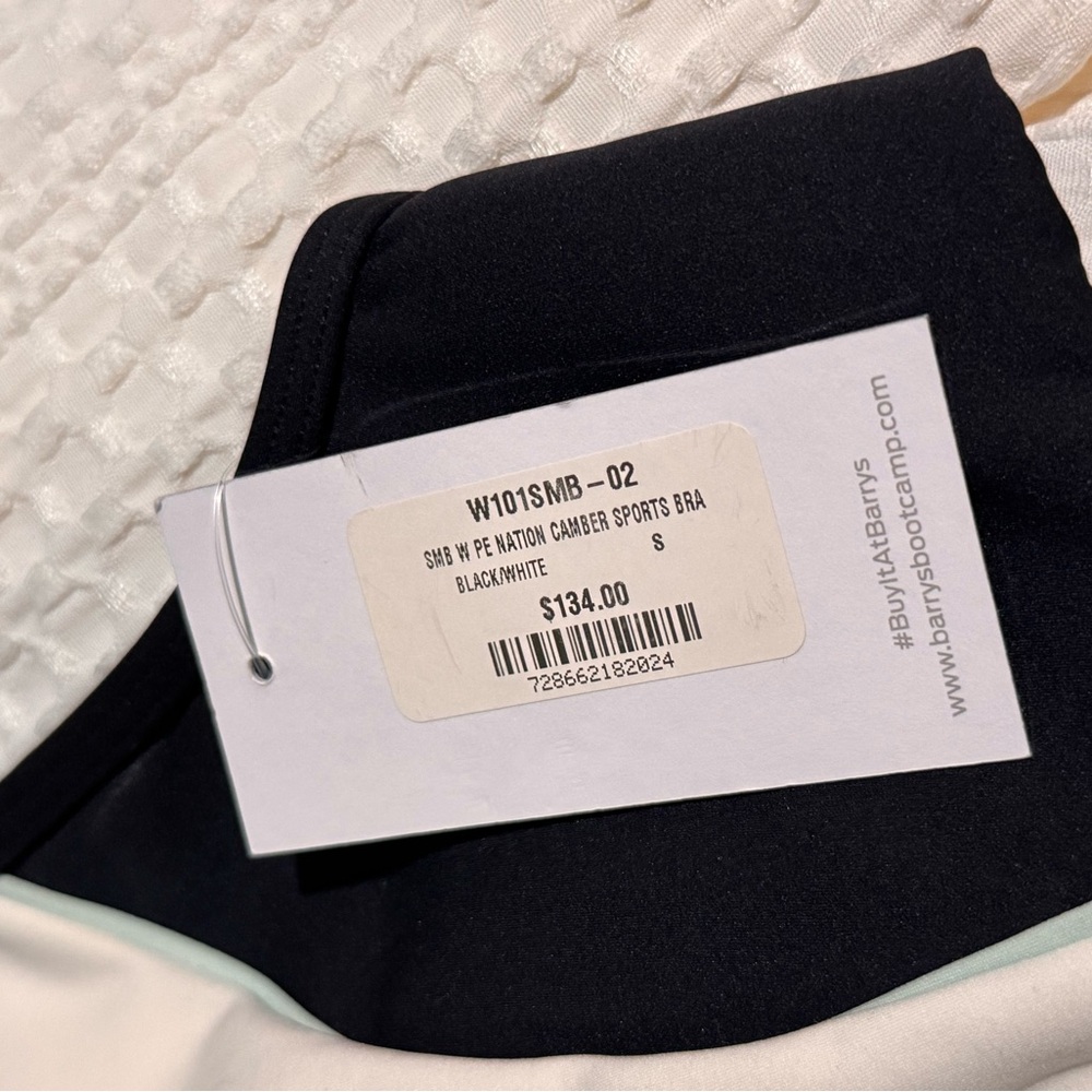 PE NATION Women's Black and White Sports Bra Brand New With Tags Size S - Picture 2 of 3